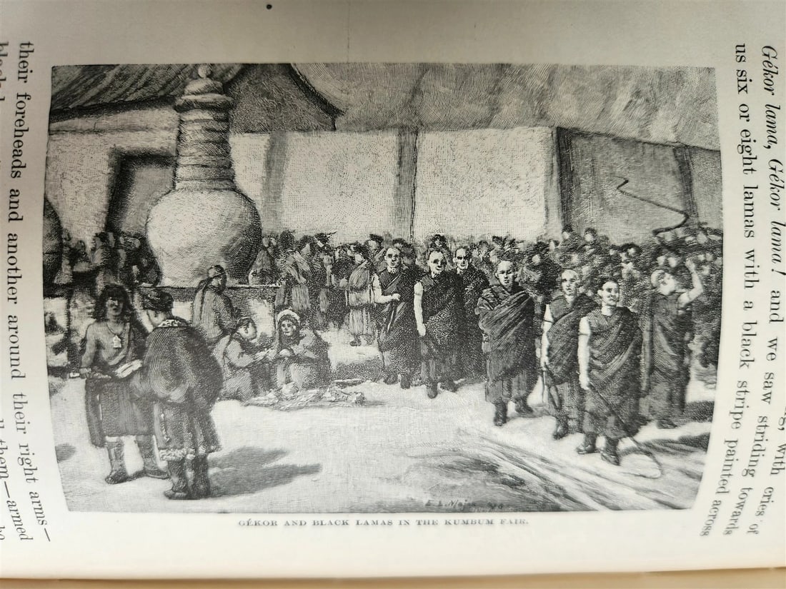 1891 LAND of LAMAS antique ILLUSTRATED Journey Through China Mongolia & Tibet - 17
