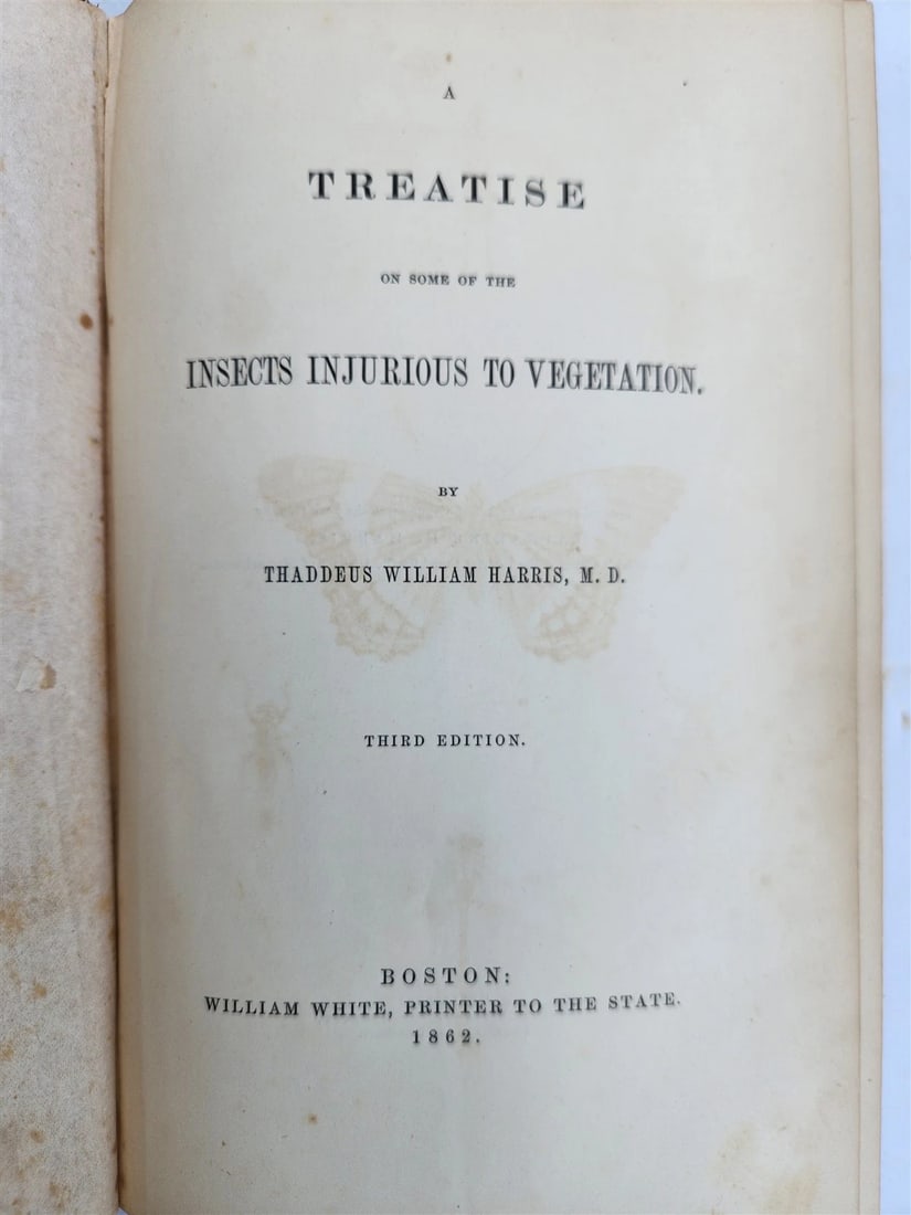 1862 TREATISE on INSECTS INJURIOUS TO VEGETATION antique ILLUSTRATED - 4