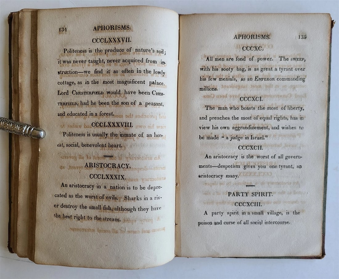 1823 APHORISMS on MEN PHYSIOGNOMY a POEM & BLESSINGS of POVETRY antique AMERICAN - 5