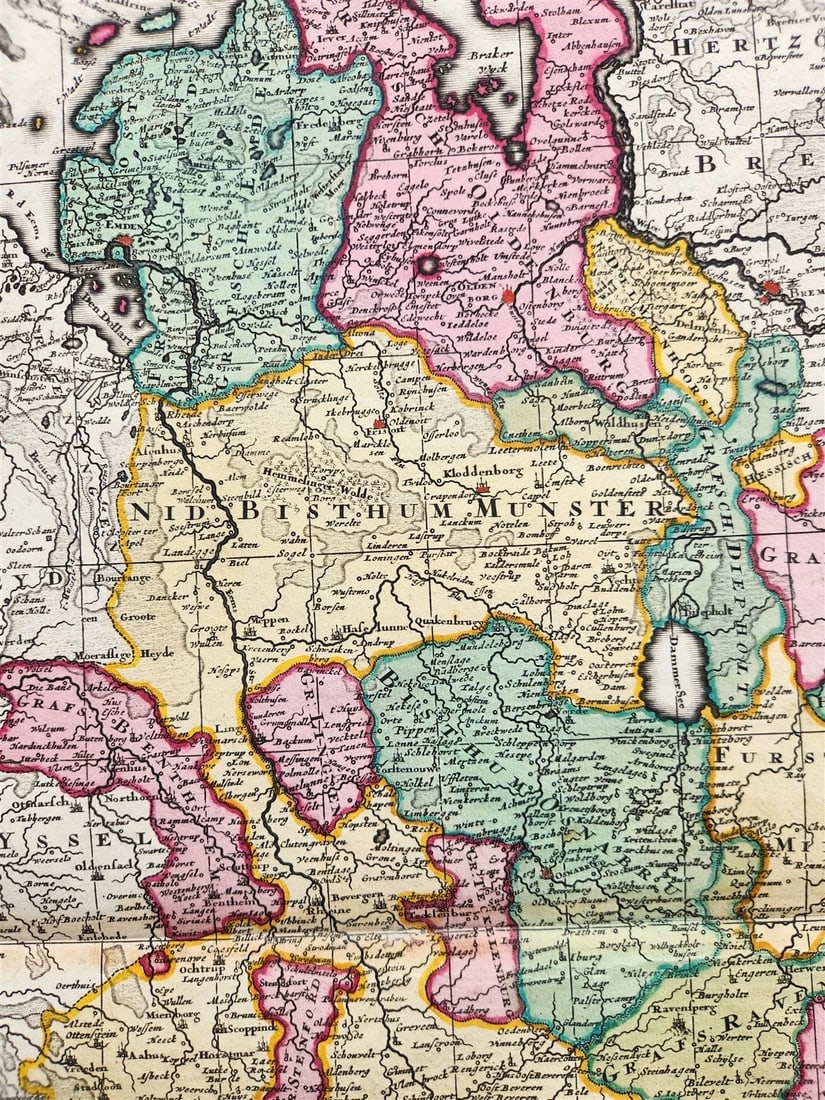 1689 GERMANY WESTPHALIAE CIRCULUS antique MAP by N. Visscher - Peter Schenk - 3
