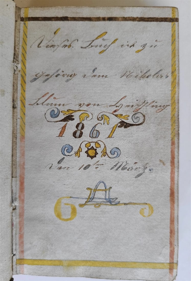 1861 GERMAN MANUSCRIPT PRAYER BOOK antique 195 pages (1 of 8)
