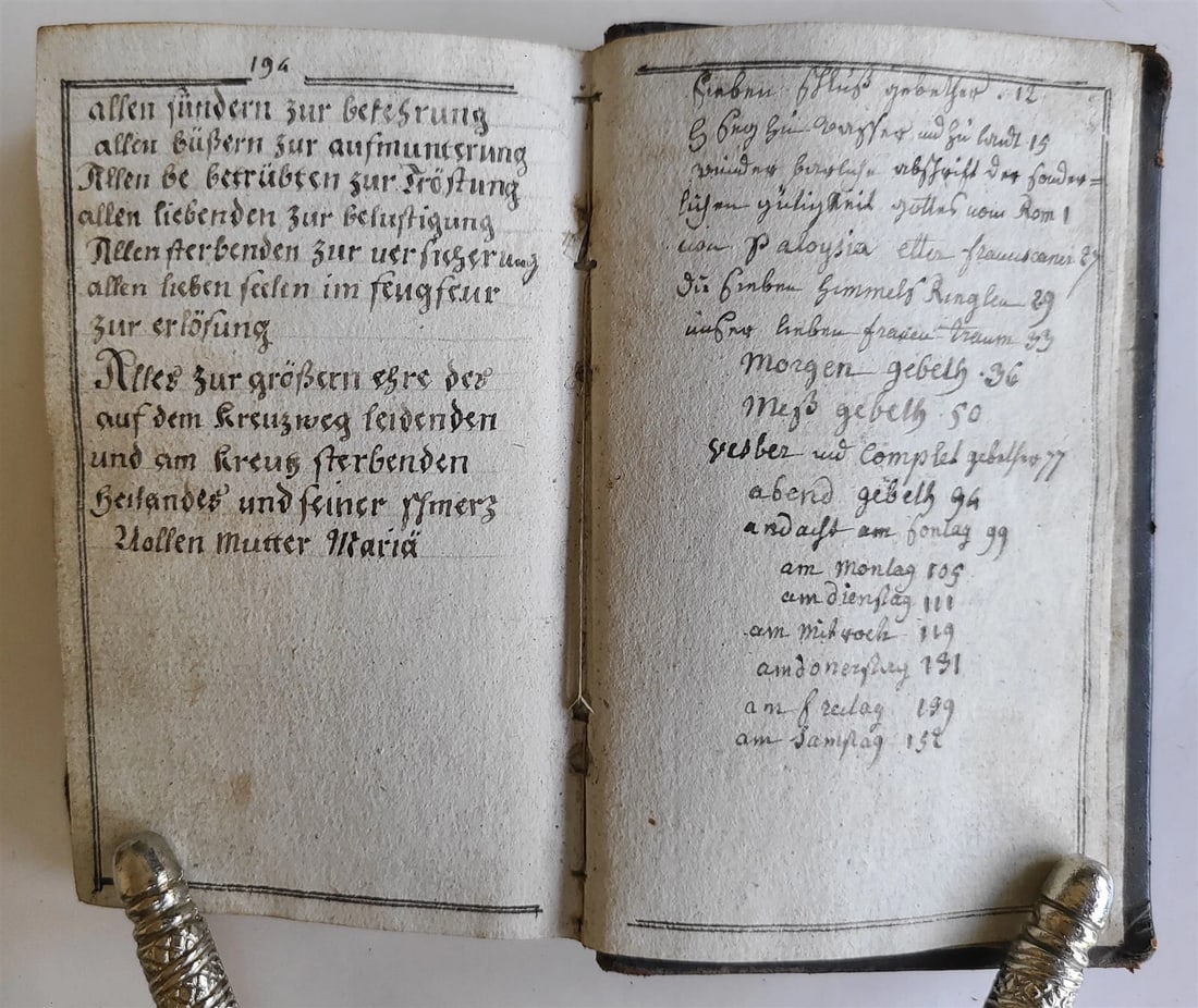 1861 GERMAN MANUSCRIPT PRAYER BOOK antique 195 pages - 7