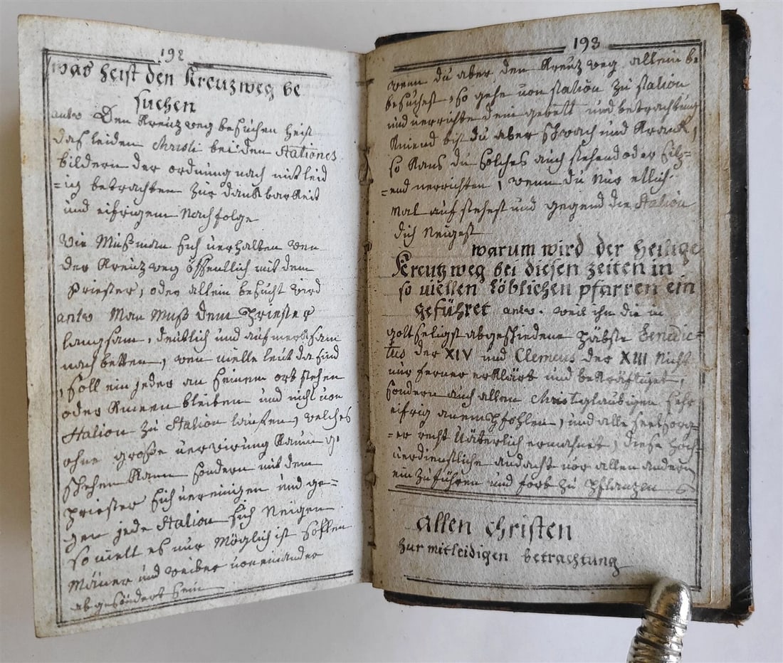 1861 GERMAN MANUSCRIPT PRAYER BOOK antique 195 pages - 8