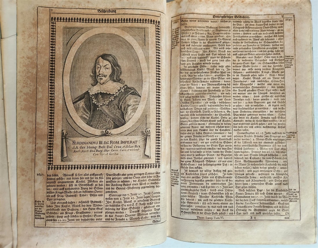 1663 EUROPEAN HISTORY ILLUSTRATED w/ OVER 80 ENGRAVINGS antique VELLUM FOLIO - 12