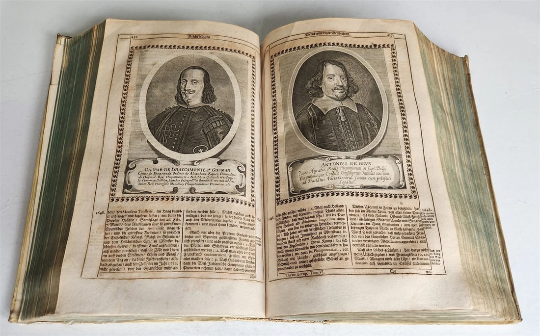 1663 EUROPEAN HISTORY ILLUSTRATED w/ OVER 80 ENGRAVINGS antique VELLUM FOLIO - 14