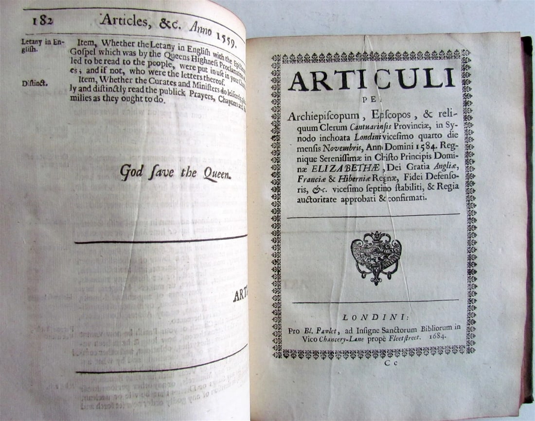 1684 Collection of articles w/ publick records of Church of England antique - 10