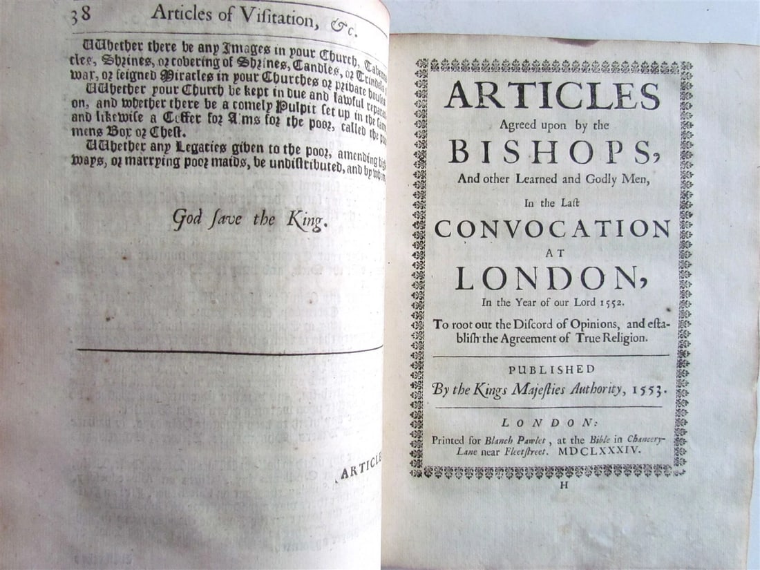 1684 Collection of articles w/ publick records of Church of England antique - 6
