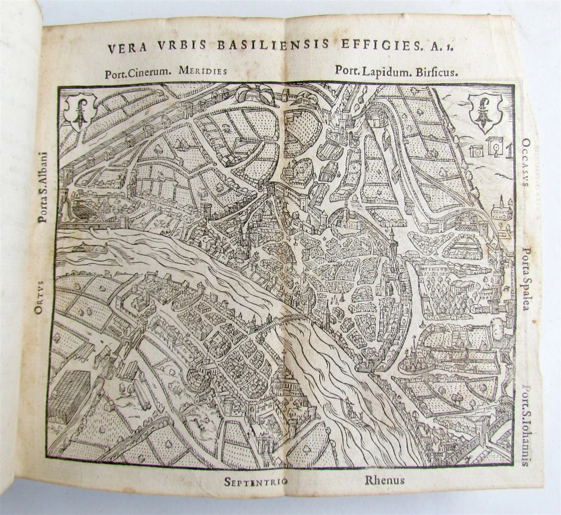 1577 HISTORY of BASEL in LATIN antique 16th CENTURY ILLUSTRATED w/ MAP: Title: 1577 HISTORY of BASEL in LATIN antique 16th CENTURY ILLUSTRATED w/ MAP Description: Epitome historiae Basiliensis, praeter totius Rauricae descriptionem, urbis primordia, antiquitates, res