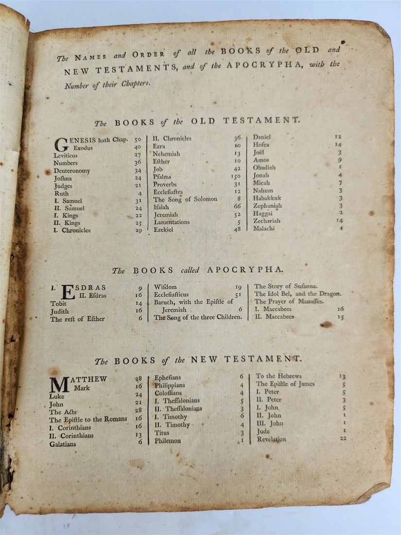 1791 BIBLE by ISAAC COLLINS FIRST printed in NEW JERSEY antique RARE Americana - 5