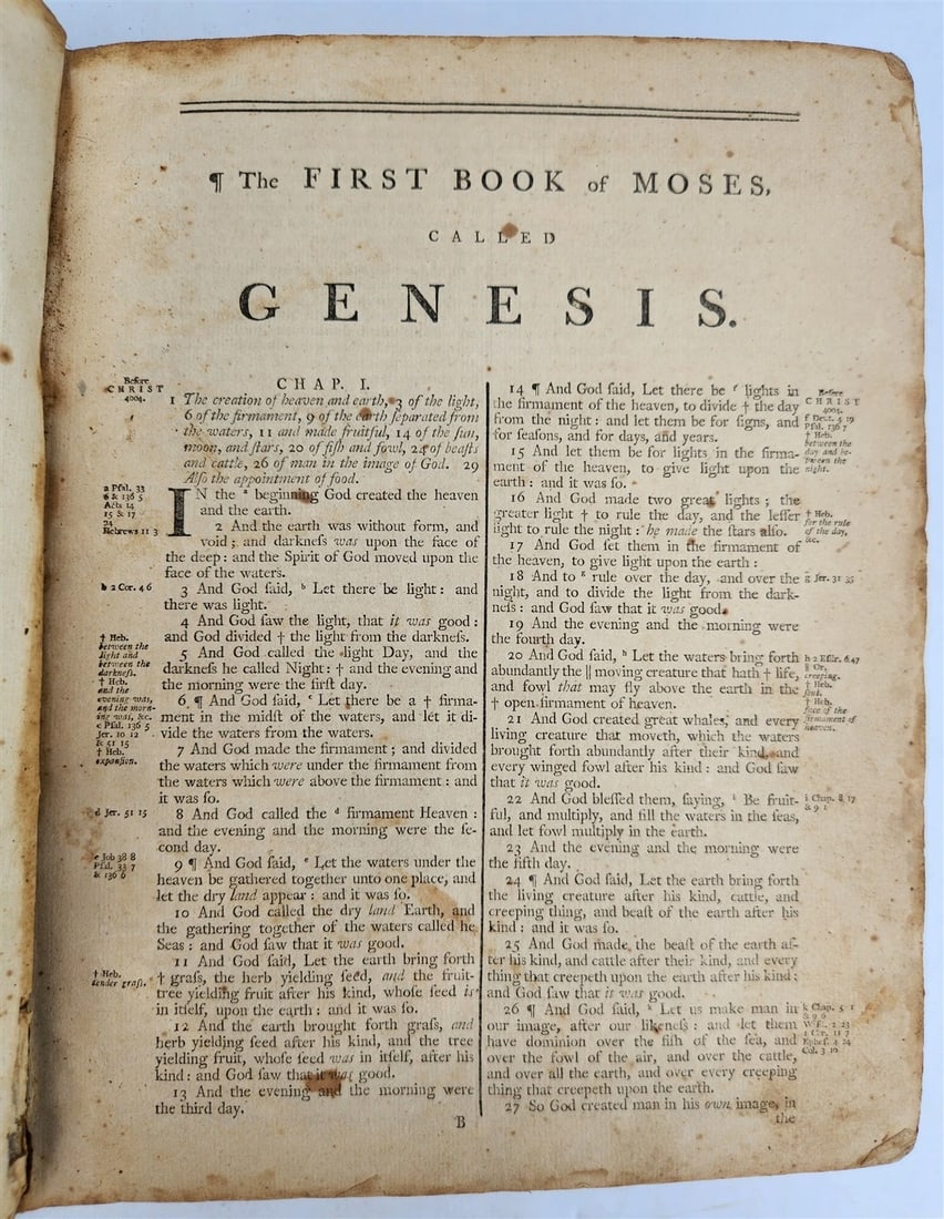 1791 BIBLE by ISAAC COLLINS FIRST printed in NEW JERSEY antique RARE Americana - 6