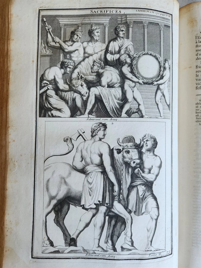 1719 CULTS of ROMANS & GREEKS antique FOLIO RICHLY ILLUSTRATED w/ 104 PLATES - 13
