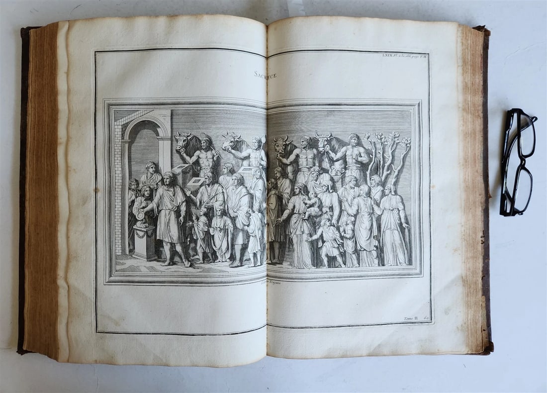 1719 CULTS of ROMANS & GREEKS antique FOLIO RICHLY ILLUSTRATED w/ 104 PLATES - 16