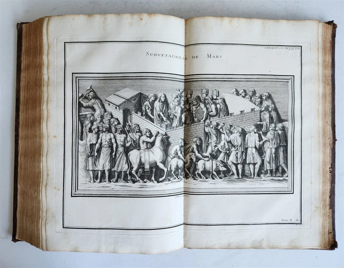 1719 CULTS of ROMANS & GREEKS antique FOLIO RICHLY ILLUSTRATED w/ 104 PLATES - 18
