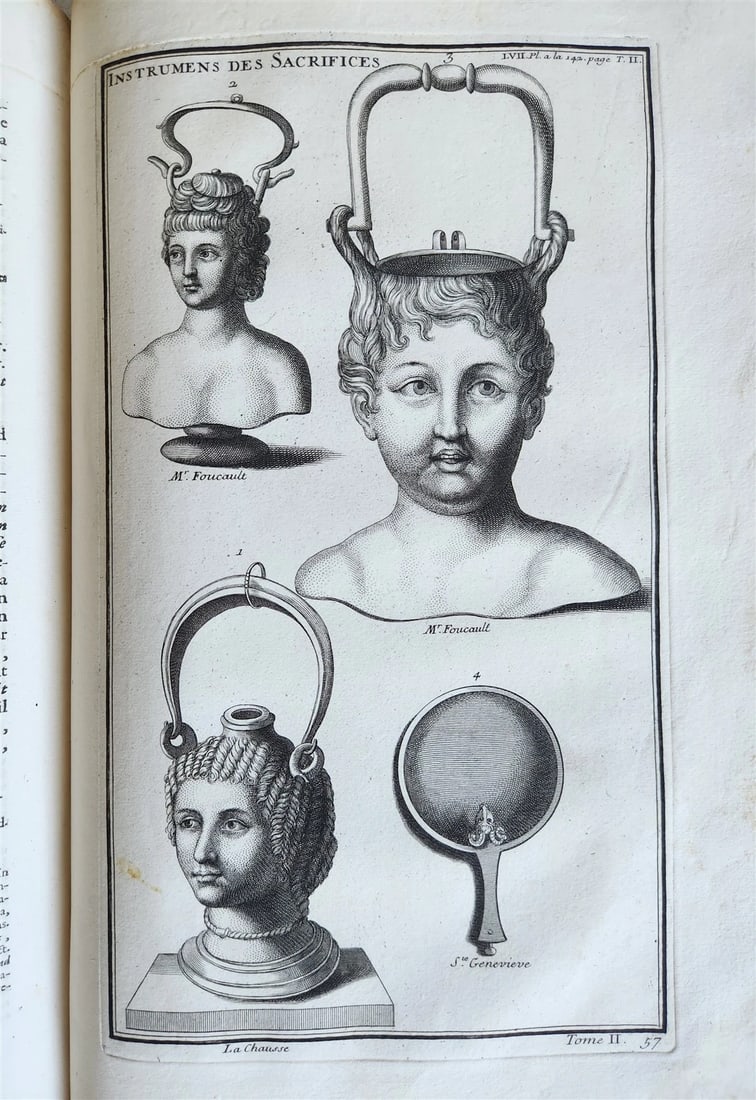 1719 CULTS of ROMANS & GREEKS antique FOLIO RICHLY ILLUSTRATED w/ 104 PLATES: Title: 1719 CULTS of ROMANS & GREEKS antique FOLIO RICHLY ILLUSTRATED w/ 104 PLATES Description: Dom Bernard de Montfaucon L'Antiquite expliquee et representee en figures. Vol. II/1: Le culte des Grec