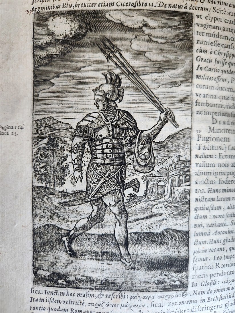 1598 DE MILITIA ROMANA by LIPSIUS antique ILLUSTRATED WARFARE Plantiniana vellum (1 of 19)