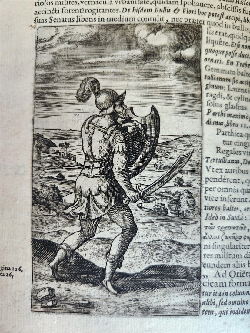1598 DE MILITIA ROMANA by LIPSIUS antique ILLUSTRATED WARFARE Plantiniana vellum - 5