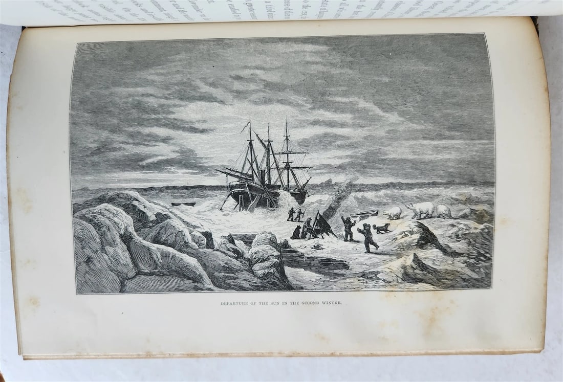 1876 NEW LANDS WITHIN ARCTIC CIRCLE 2 VOLS antique ILLUSTRATED Ship Tegetthoff - 10
