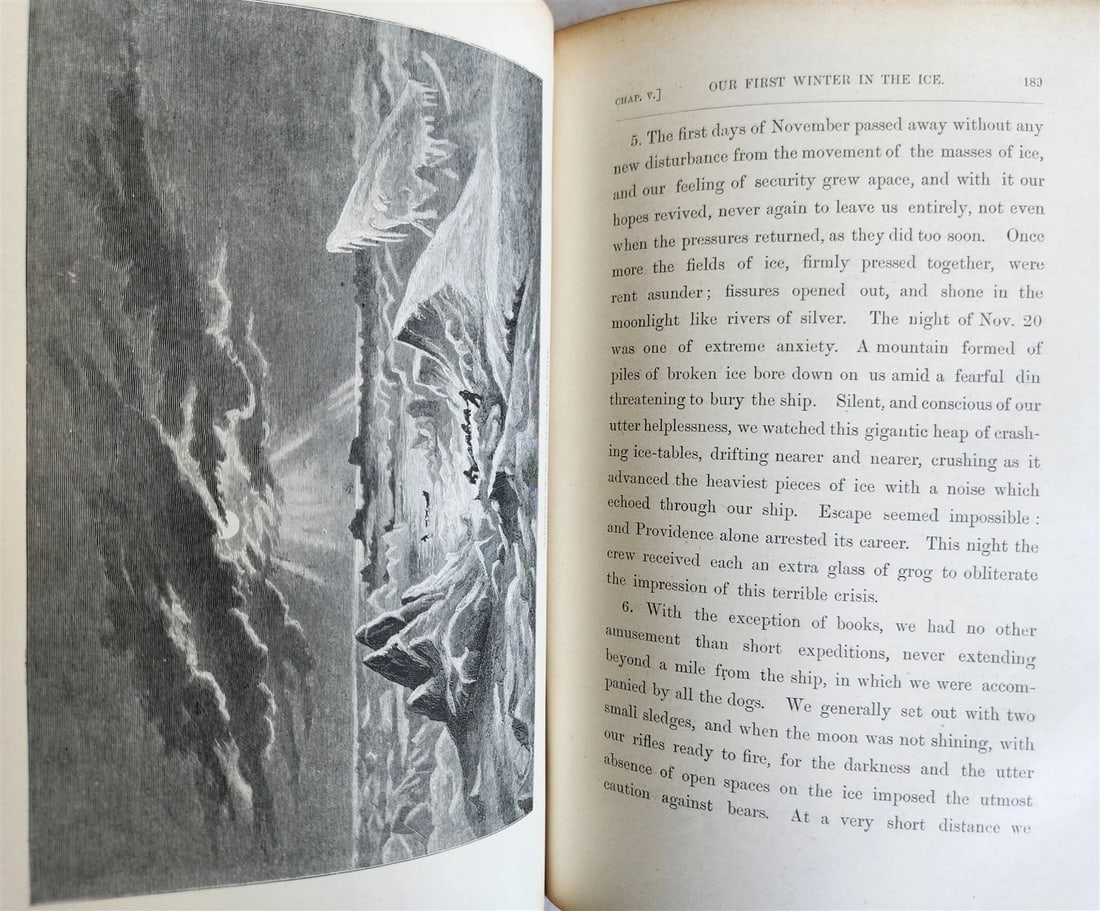 1876 NEW LANDS WITHIN ARCTIC CIRCLE 2 VOLS antique ILLUSTRATED Ship Tegetthoff - 13