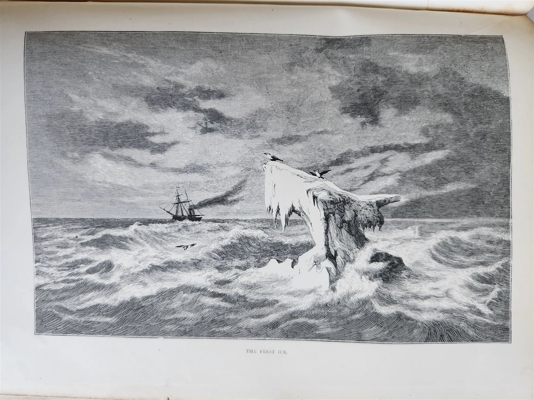 1876 NEW LANDS WITHIN ARCTIC CIRCLE 2 VOLS antique ILLUSTRATED Ship Tegetthoff - 15