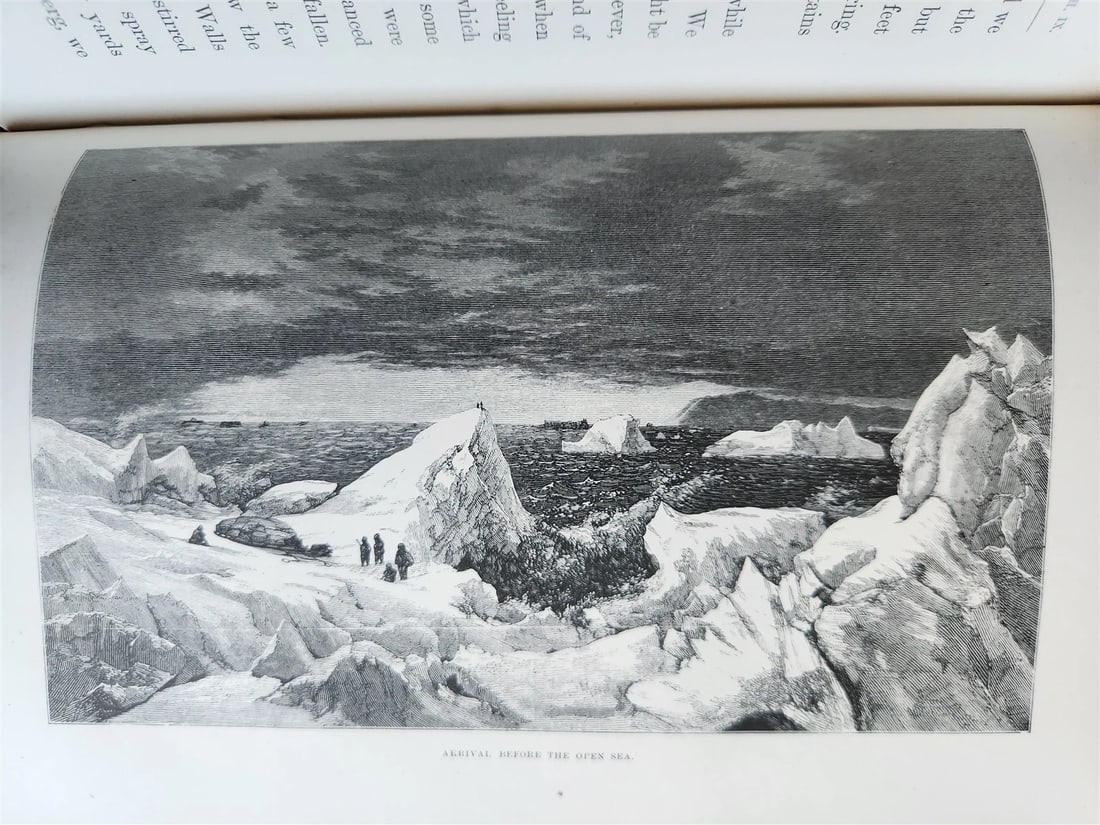 1876 NEW LANDS WITHIN ARCTIC CIRCLE 2 VOLS antique ILLUSTRATED Ship Tegetthoff - 5