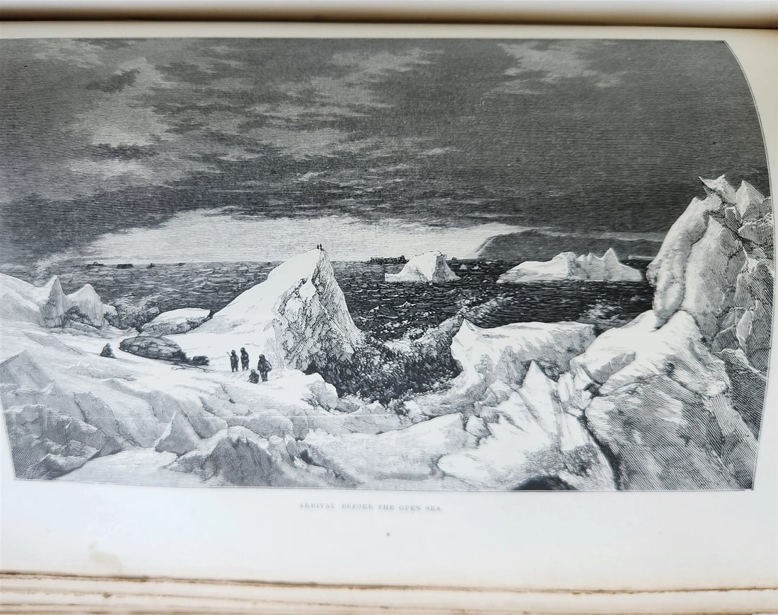 1876 NEW LANDS WITHIN ARCTIC CIRCLE 2 VOLS antique ILLUSTRATED Ship Tegetthoff - 8