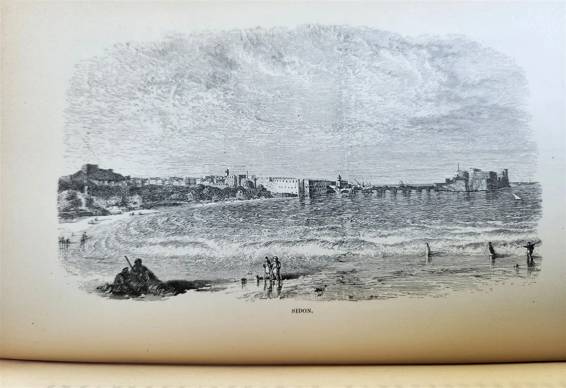 1879 FROM EGYPT TO PALESTINE by S. Bartlett antique ILLUSTRATED w/ FOLDING MAP - 16
