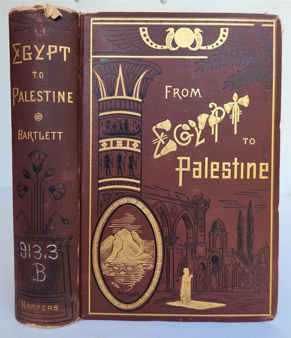 1879 FROM EGYPT TO PALESTINE by S. Bartlett antique ILLUSTRATED w/ FOLDING MAP (1 of 20)