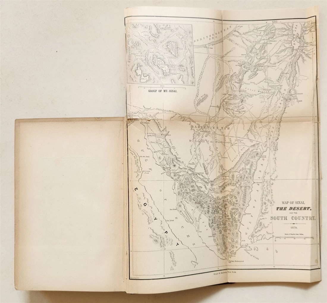 1879 FROM EGYPT TO PALESTINE by S. Bartlett antique ILLUSTRATED w/ FOLDING MAP - 3