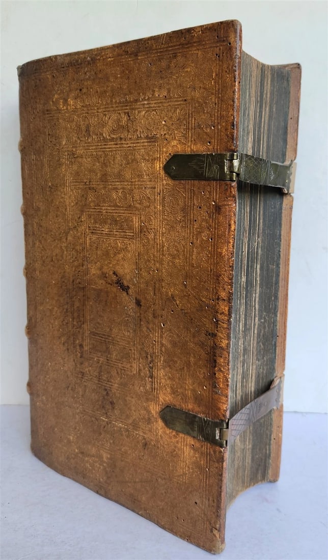 1654 SERMONS Augustana fidei confessio antique PIGSKIN BOUND FOLIO w/ CLASPS - 3