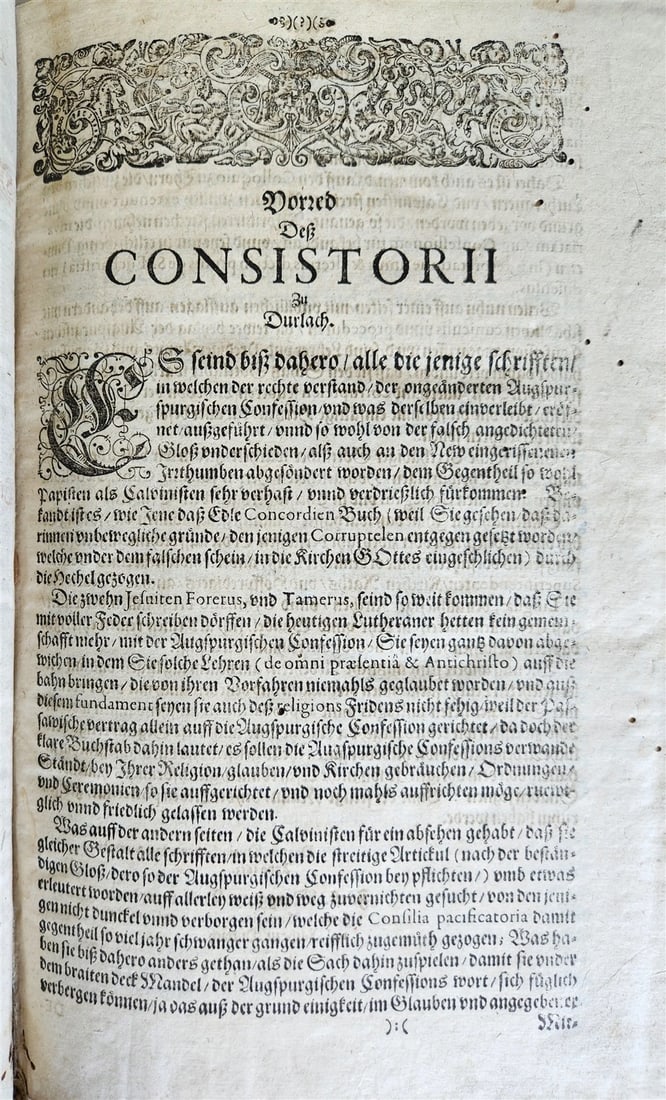1654 SERMONS Augustana fidei confessio antique PIGSKIN BOUND FOLIO w/ CLASPS - 8