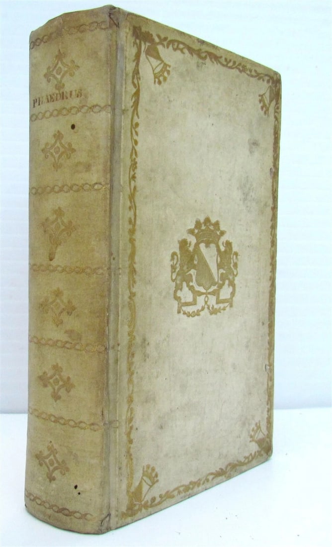 1778 AESOP FABLES UTRECHT ARMORIAL VELLUM antique PHAEDRUS Fabularum Aesopiarum: Title: 1778 AESOP FABLES UTRECHT ARMORIAL VELLUM antique PHAEDRUS Fabularum Aesopiarum Description: PHAEDRUS Fabularum Aesopiarum libri V Ed. P. Burman. Leyden, S. and J. Luchtmans, 1778 2 parts in 1