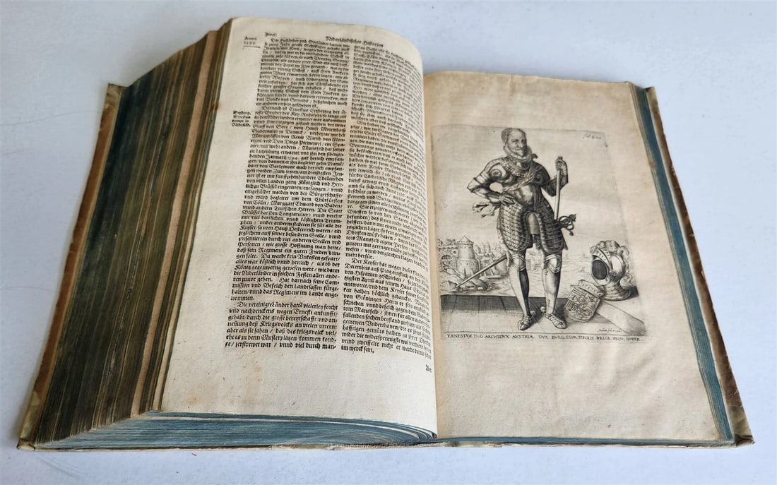 1614 ILLUSTRATED GERMAN HISTORY Lower Saxony War description antique VELLUM - 15