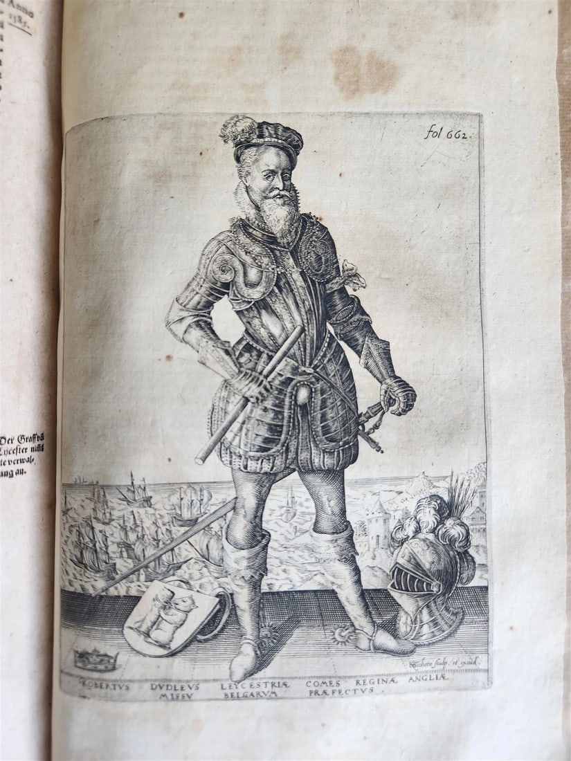 1614 ILLUSTRATED GERMAN HISTORY Lower Saxony War description antique VELLUM - 18