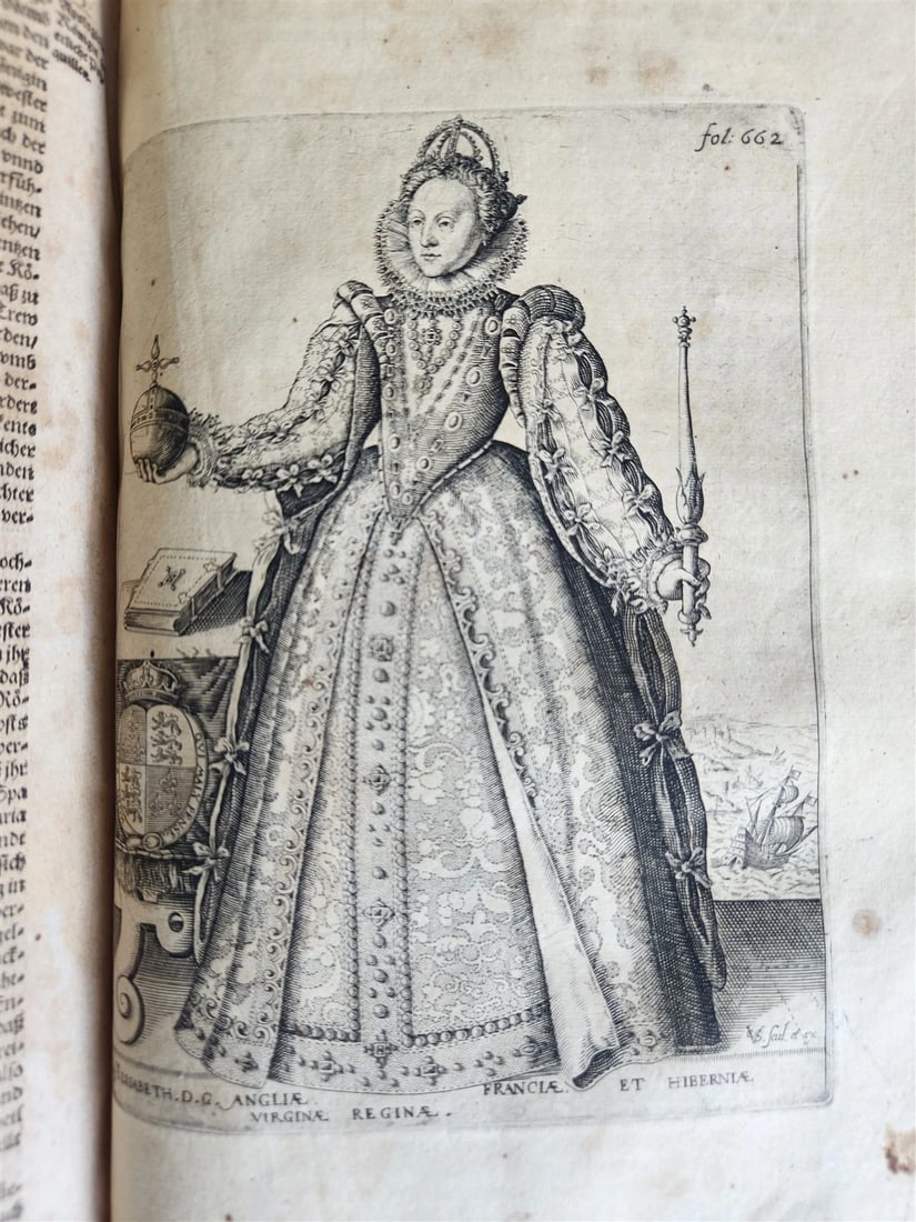 1614 ILLUSTRATED GERMAN HISTORY Lower Saxony War description antique VELLUM - 19