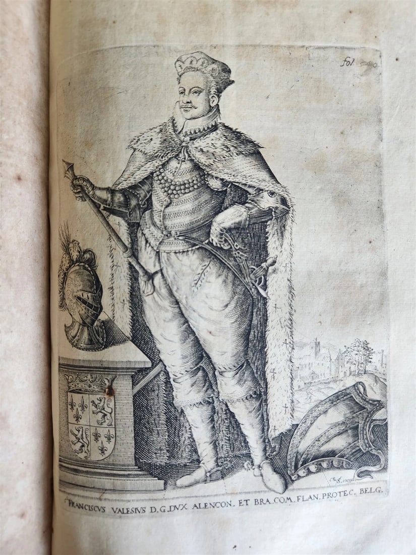 1614 ILLUSTRATED GERMAN HISTORY Lower Saxony War description antique VELLUM - 20