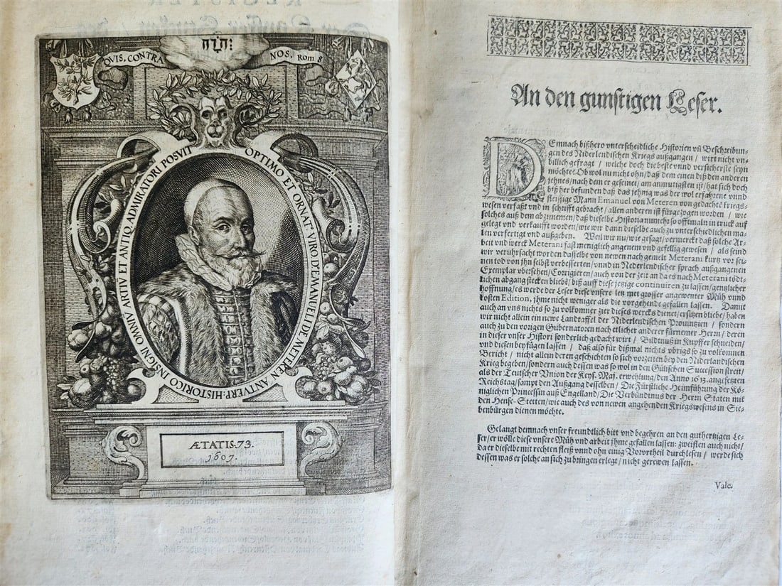 1614 ILLUSTRATED GERMAN HISTORY Lower Saxony War description antique VELLUM - 3