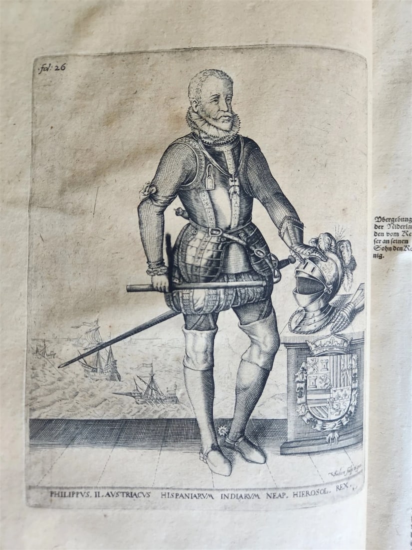 1614 ILLUSTRATED GERMAN HISTORY Lower Saxony War description antique VELLUM - 6
