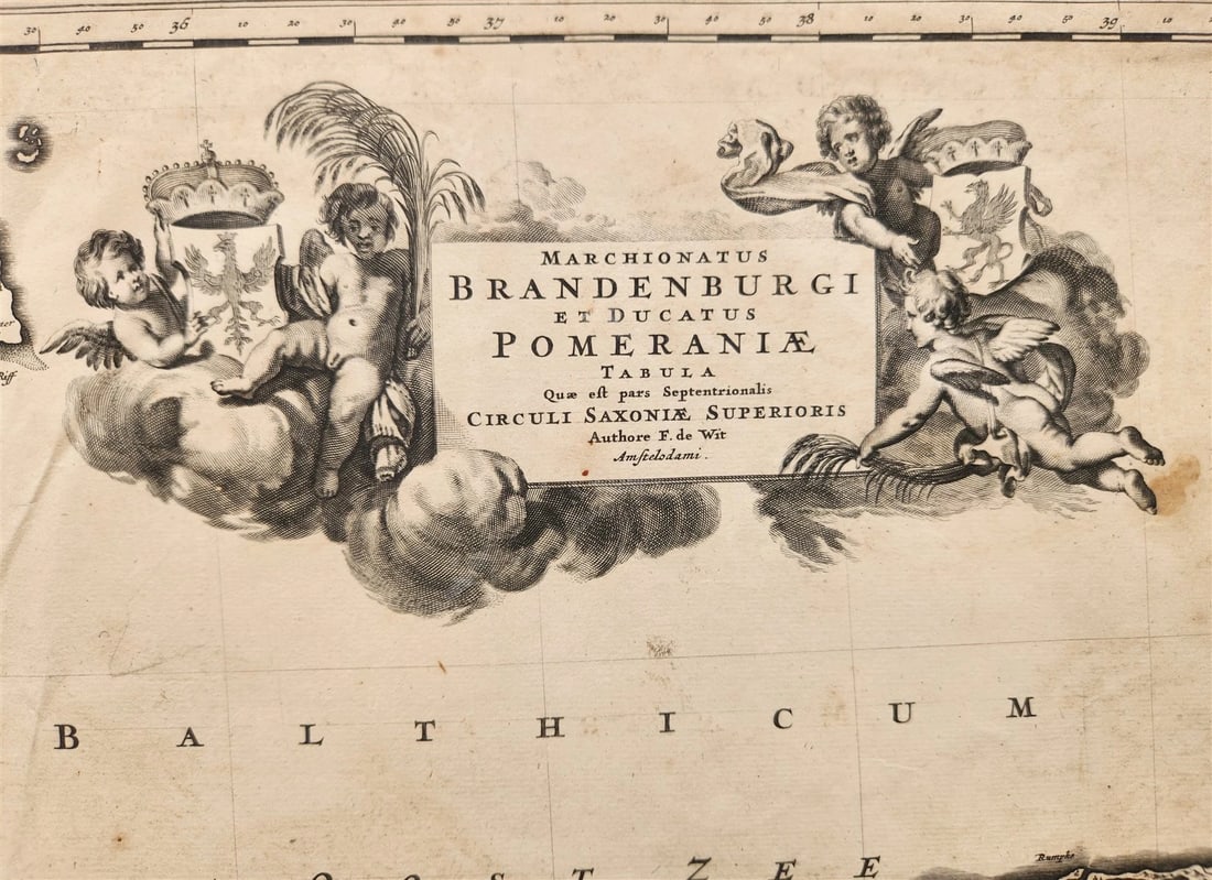 1688 GERMANY antique MAP Brandenburg and Pomerania by F. de WIT - 2