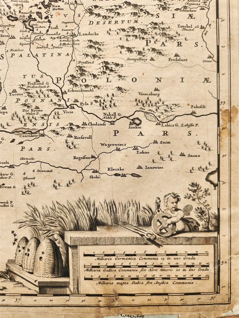 1688 GERMANY antique MAP Brandenburg and Pomerania by F. de WIT - 3