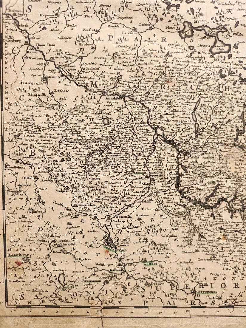1688 GERMANY antique MAP Brandenburg and Pomerania by F. de WIT - 4