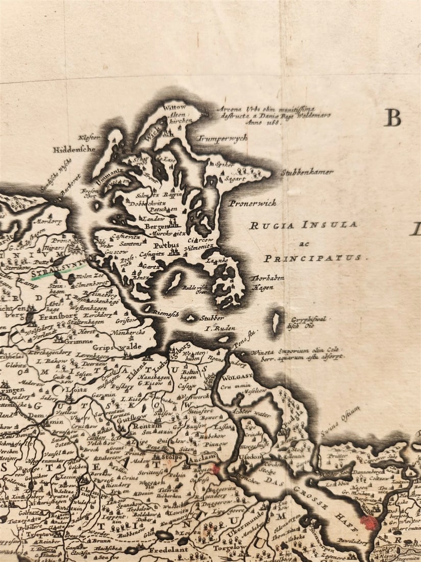 1688 GERMANY antique MAP Brandenburg and Pomerania by F. de WIT - 5