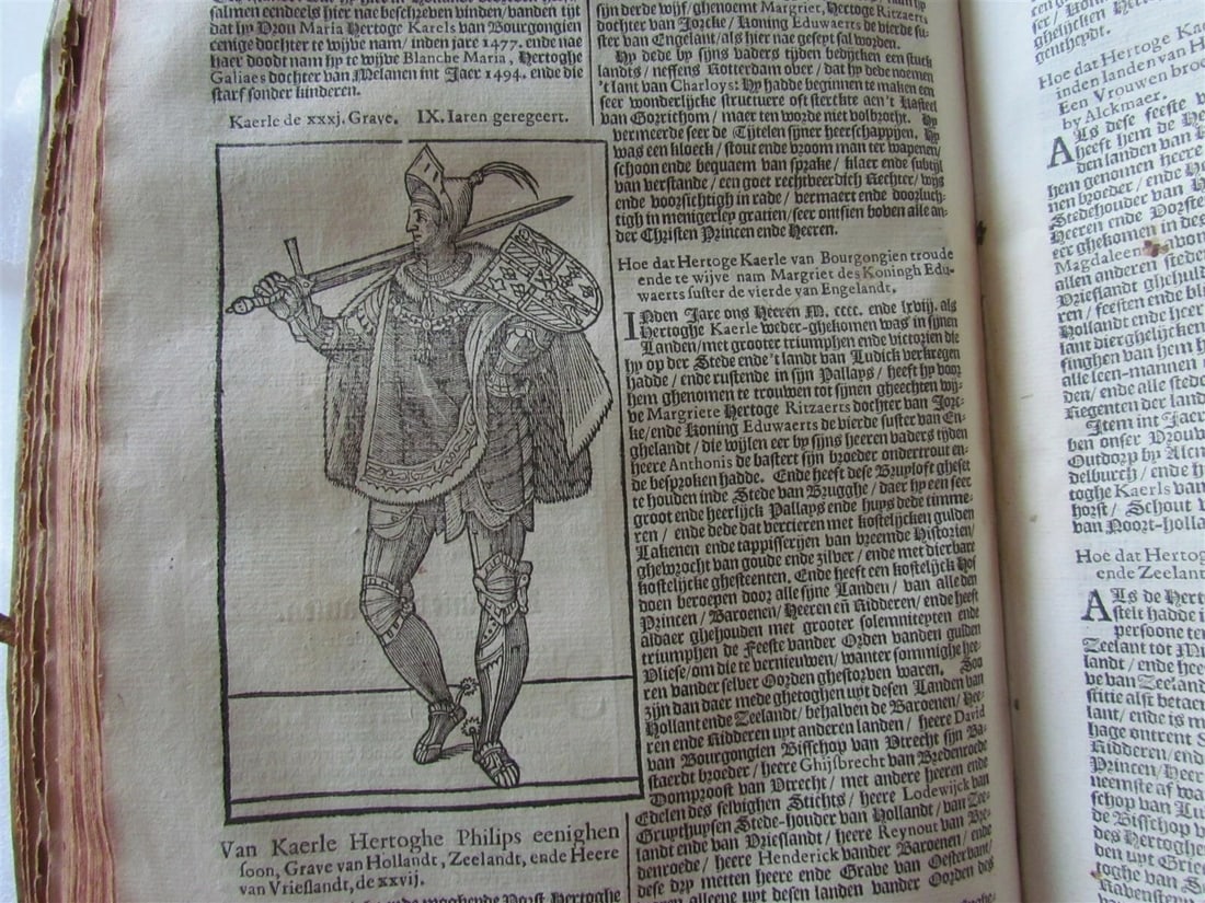 1636 NETHERLANDS HISTORY ILLUSTRATED VELLUM BINDING antique FOLIO - 12