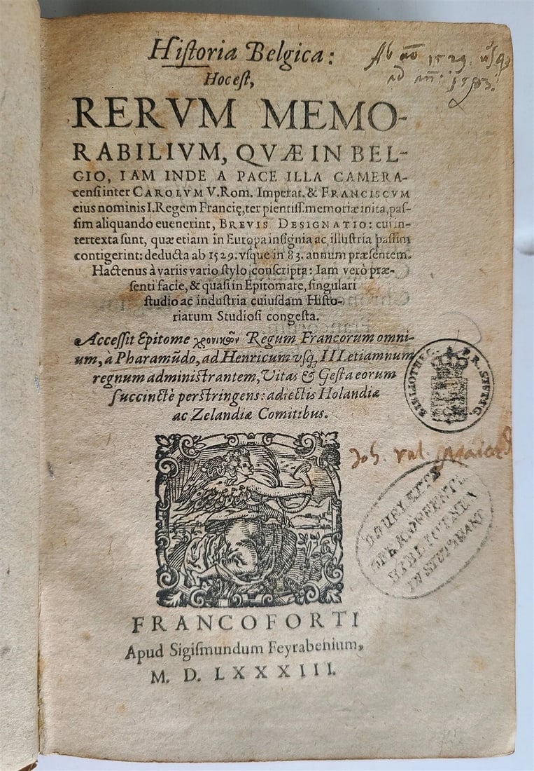1583 HISTORY of BELGIUM by Philippe GALLE 16th CENTURY antique Historia Belgica: Title: 1583 HISTORY of BELGIUM by Philippe GALLE 16th CENTURY antique Historia Belgica Description: GALLE, Philippe, Gerhard DE WITTE & Michiel VOSMEER Historia Belgica : hoc est, rerum memorabilium, 