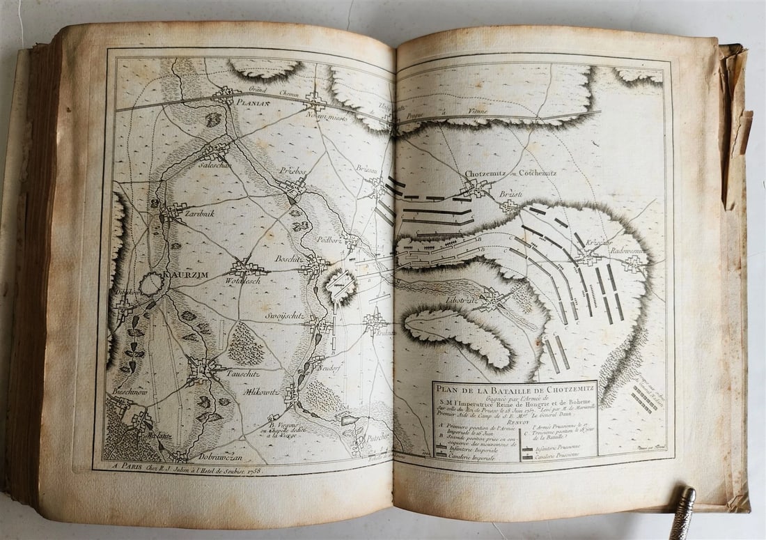 1758 46 MAPS NOUVEAU THEATRE DE GUERRE ATLAS TOPOGRAPHIQUE ET MILITAIRE antique - 9