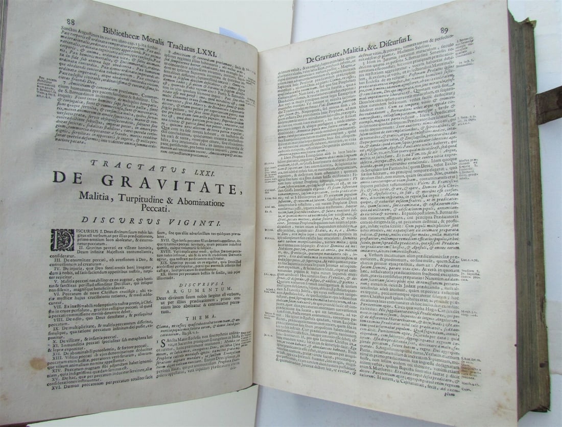 1703 BLIND-STAMPED PIGSKIN BOUND ANTIQUE FOLIO by Josephi Mansi Vol.4 - 5
