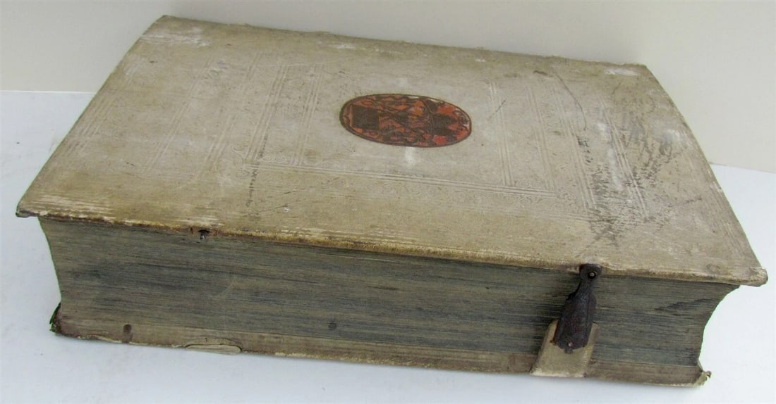 1703 BLIND-STAMPED PIGSKIN BOUND ANTIQUE FOLIO by Josephi Mansi Vol.4 - 6