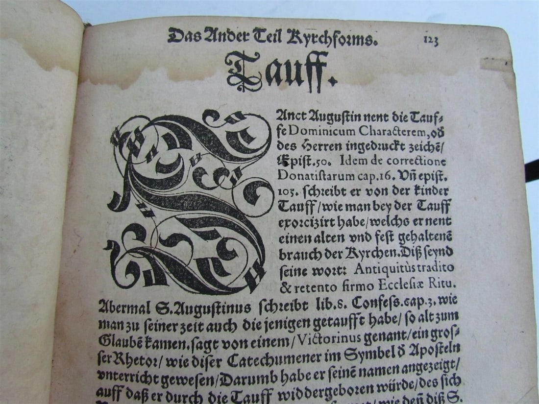 1559 TYPUS ECCLESIAE CATHOLICAE G. Witzel BLIND TOOLED PIGSKIN w/ CLASPS antique - 11