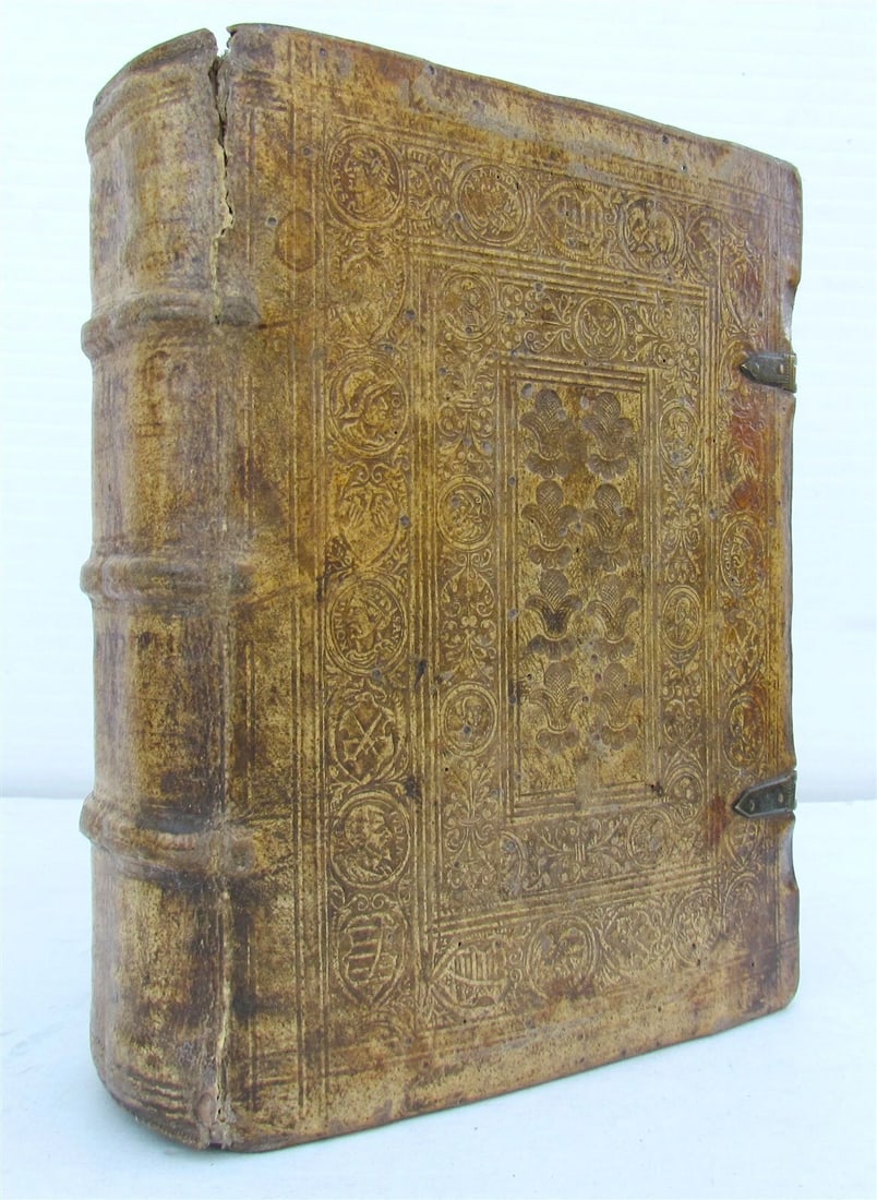 1559 TYPUS ECCLESIAE CATHOLICAE G. Witzel BLIND TOOLED PIGSKIN w/ CLASPS antique (1 of 12)