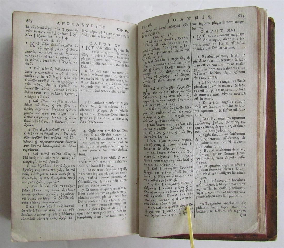 1772 GREEK BIBLE NEW TESTAMENT antique BIBLIA LATIN text MAP NOVUM TESTAMENTUM - 3