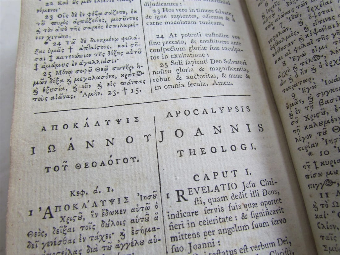 1772 GREEK BIBLE NEW TESTAMENT antique BIBLIA LATIN text MAP NOVUM TESTAMENTUM - 4